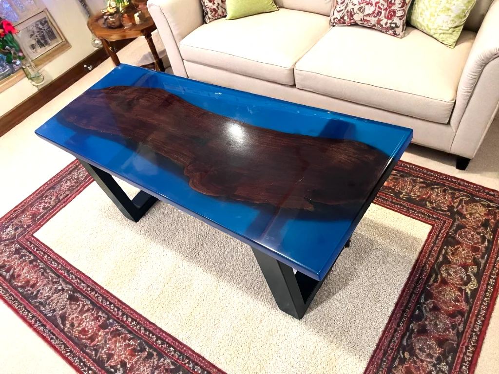 DIY Epoxy Table Tops with Iron Stand : Rectangular Furniture 